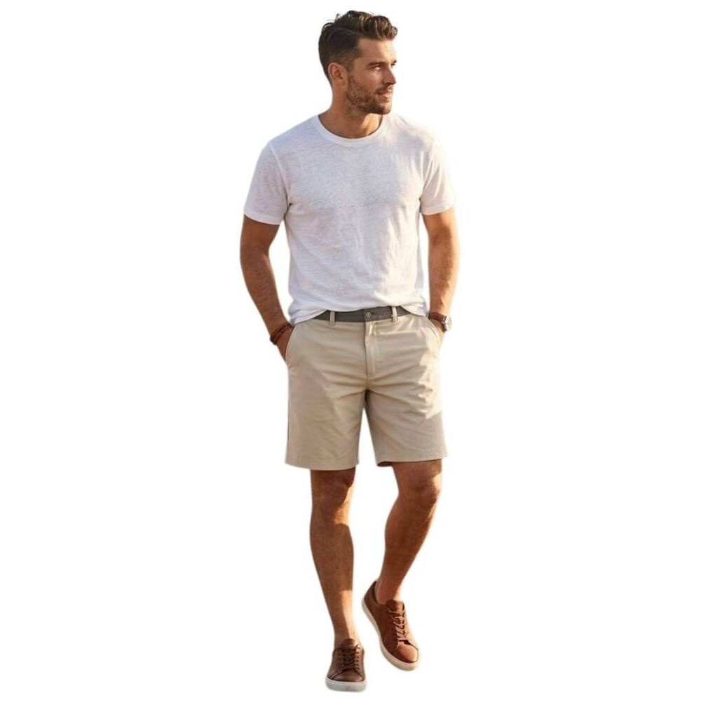 Ben Hogan Men's Chino Shorts Size 36 Beige Khaki Golf Casual EUC